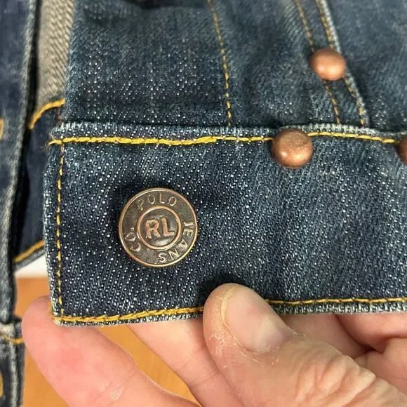 Vintage Polo Jeans Co. Ralph Lauren Studded Blue Jean Jacket & Jeans Set - Picture 6 of 7